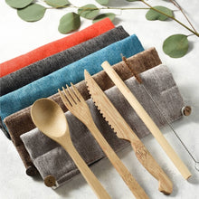 Load image into Gallery viewer, Reusable Bamboo Cutlery Set - Handmade & Eco-friendly Pack