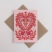 Load image into Gallery viewer, Paper Cut Heart - Folk, Love Card