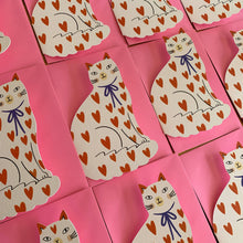 Load image into Gallery viewer, Sitting Kitty Shaped Greeting Card - Pink