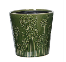 Load image into Gallery viewer, Dark Green Seed Head Pot (20.5cm Dia)