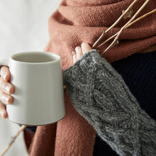 Load image into Gallery viewer, Cable Knit Wool Lined Wristwarmer Gloves