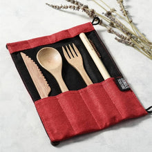Load image into Gallery viewer, Reusable Bamboo Cutlery Set - Handmade & Eco-friendly Pack