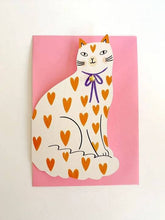 Load image into Gallery viewer, Sitting Kitty Shaped Greeting Card - Pink