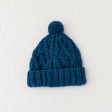 Load image into Gallery viewer, Hand Knitted Cable Knit Wool Bobble Hat