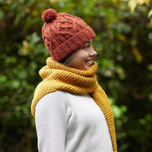 Load image into Gallery viewer, Hand Knitted Cable Knit Wool Bobble Hat