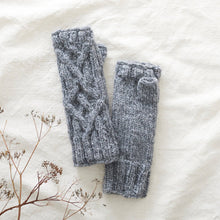 Load image into Gallery viewer, Cable Knit Wool Lined Wristwarmer Gloves