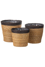 Load image into Gallery viewer, Black Banded Bulrush Baskets - Lined