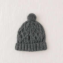 Load image into Gallery viewer, Hand Knitted Cable Knit Wool Bobble Hat