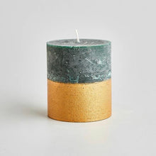 Load image into Gallery viewer, St. Eval - Gold Dipped Pillar Candle - Winter Thyme