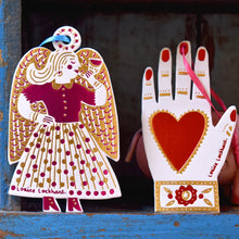 Load image into Gallery viewer, Letterpress Paper Cut Out Decoration - Angel - Printed Peanut