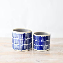 Load image into Gallery viewer, Stoneware Blue Pattern Planter, 14cm
