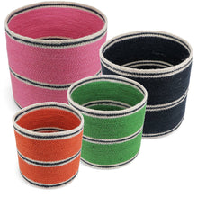 Load image into Gallery viewer, Round jute storage baskets (set of 4) - Multi-colour
