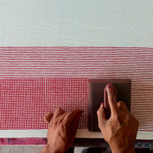 Load image into Gallery viewer, Block Printed Ribbon (3M) - Mini Red Gingham
