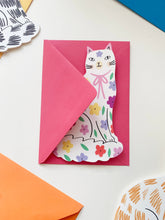 Load image into Gallery viewer, Sitting Kitty Shaped Greeting Card

