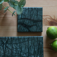 Load image into Gallery viewer, Square Marble Coaster - 10cm - Green
