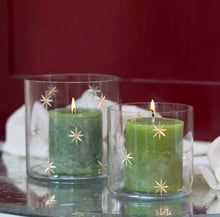 Load image into Gallery viewer, Clear Votive with Gold Etched Stars
