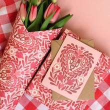 Load image into Gallery viewer, Paper Cut Heart - Gift Wrap
