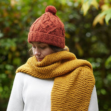 Load image into Gallery viewer, Hand Knitted Cable Knit Wool Bobble Hat
