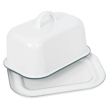 Load image into Gallery viewer, White Enamel Butter Dish
