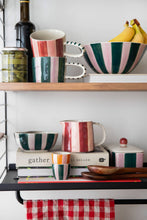 Load image into Gallery viewer, Wine &amp; Peach Pink Stripe Wide Jug
