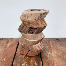 Load image into Gallery viewer, Hand Made Recycled Wood Candle Holders
