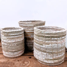 Load image into Gallery viewer, Recycled Cotton Baskets - (off white/grey/beige)
