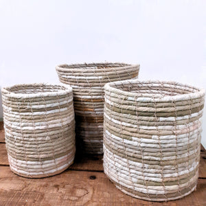 Recycled Cotton Baskets - (off white/grey/beige)