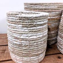 Load image into Gallery viewer, Recycled Cotton Baskets - (off white/grey/beige)
