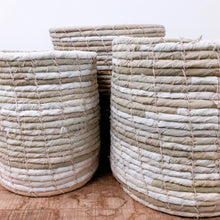 Load image into Gallery viewer, Recycled Cotton Baskets - (off white/grey/beige)
