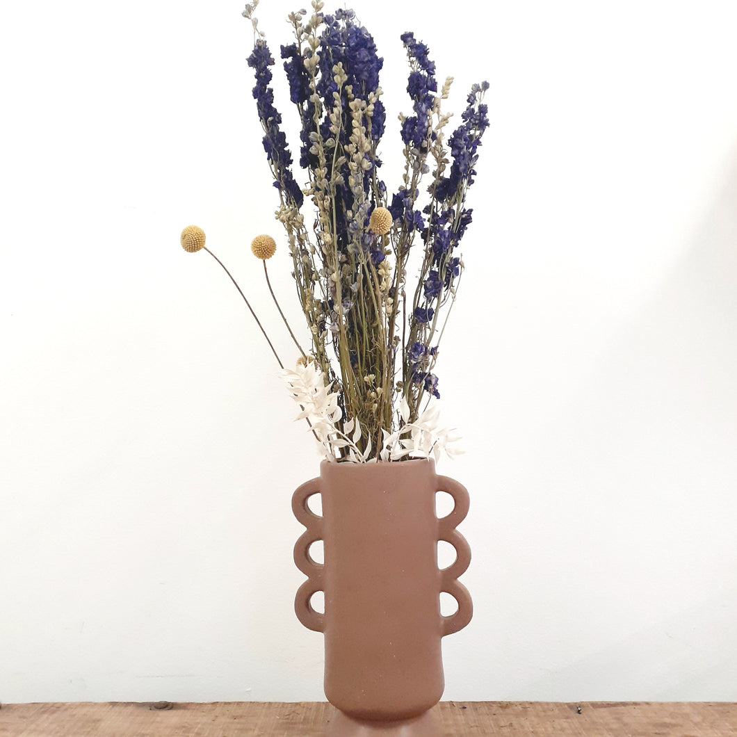 Stoneware vase with handles