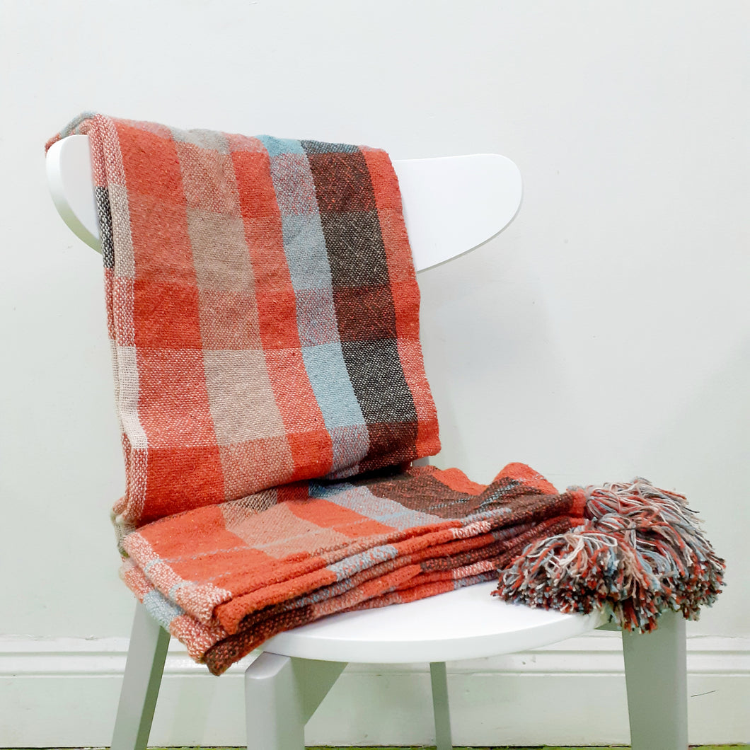 Recycled Cotton Throw - Orange