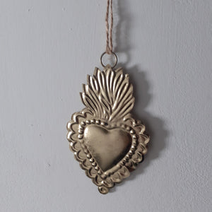 Sacred Heart Mexicana Antique Gold Hanging Decoration