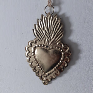 Sacred Heart Mexicana Antique Gold Hanging Decoration