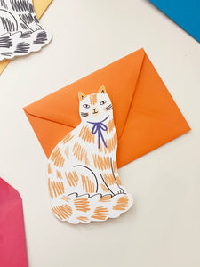 Sitting Kitty Shaped Greeting Card