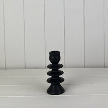 Load image into Gallery viewer, Black Ceramic Candle Holders
