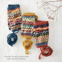 Load image into Gallery viewer, Waste Wool Wristwarmers with Detachable String
