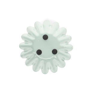 Enamel Cupped Flower Candle Holder - Light Grey