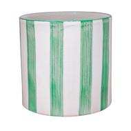 Paros Painted Stripe Pot - H16.5cm D17cm