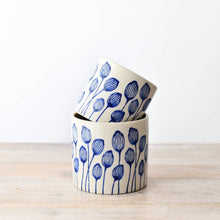 Load image into Gallery viewer, Stoneware Blue leaf Planter, 14cm
