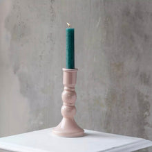 Load image into Gallery viewer, Ceramic Blush Pink Candle Holder - Crackle Glaze
