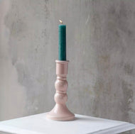 Ceramic Blush Pink Candle Holder - Crackle Glaze