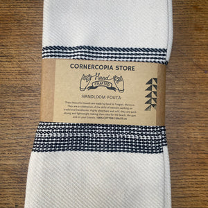 Fouta Towel, Handwoven Thick Cotton, With Stripes