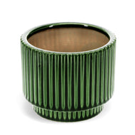 Ridged Plant Pot - Green 11cm