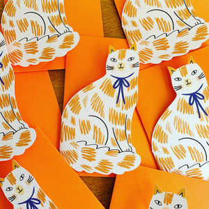 Sitting Kitty Shaped Greeting Card
