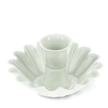 Load image into Gallery viewer, Enamel Cupped Flower Candle Holder - Light Grey
