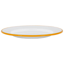 Load image into Gallery viewer, Argon Tableware White Enamel Dinner Plate - 25.5cm - Yellow

