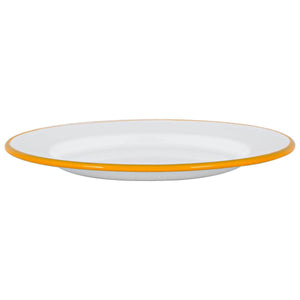 Argon Tableware White Enamel Dinner Plate - 25.5cm - Yellow