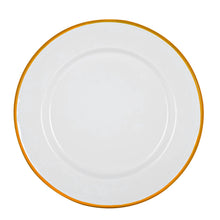 Load image into Gallery viewer, Argon Tableware White Enamel Dinner Plate - 25.5cm - Yellow
