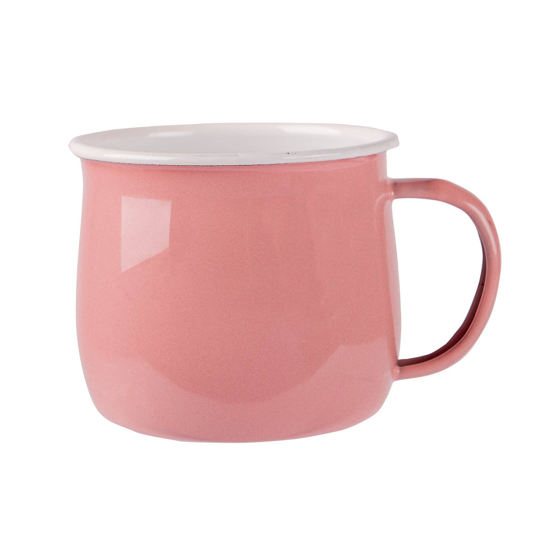 Argon Tableware Coloured Enamel Belly Mug - 375ml - Pink
