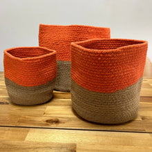 Load image into Gallery viewer, Cotton Rope Storage Baskets - Orange
